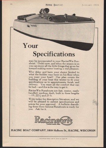 1924 racine motor boat - 1924,